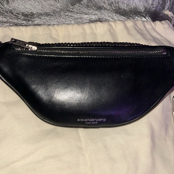 Preloved Alexander Wang bum bag with rhinestones excellent condition silver HW. - Picture 10 of 12